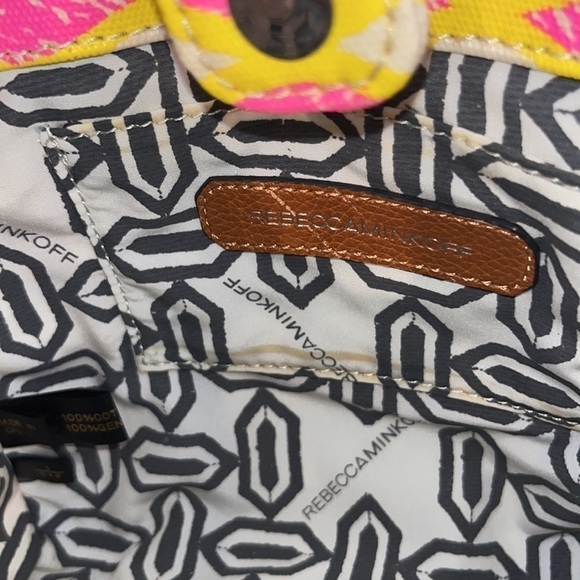 Rebecca Minkoff colorful yellow/pink mini crossbody bag purse designer rare HTF - Picture 10 of 16